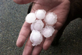 Hail stone from Gold Coast storm in Nov 2013